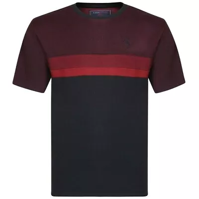 Buy FORGE FBS416 BURGUNDY DOBBY WEAVE TEE SHIRT  2XL To 8XL • 19.99£