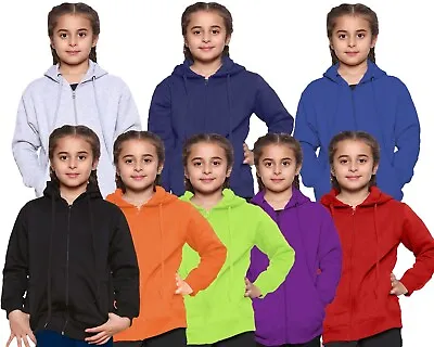 Buy Kids Boys Girls Hoodie Zipper Unisex Fleece Hoodies PE School Sport Casual Wear • 8.99£