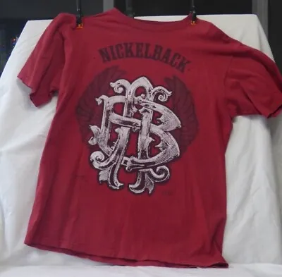Buy NICKELBACK WORLD TOUR 2010 Red T Shirt Size L In Nice Used Condition • 9.92£