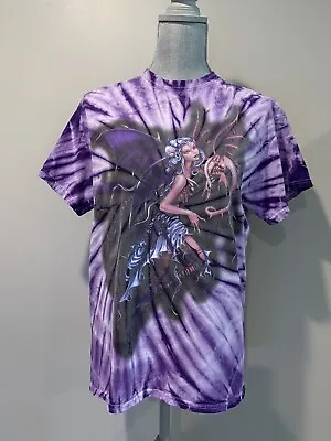 Buy Fairies By Trick T-Shirt Women's Medium Purple Tie Dye Short Sleeve • 6.64£