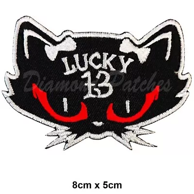 Buy Lucky 13  Stray Cat Embroidery Patch Iron Sew On Goth Fashion Badge Biker • 2.29£