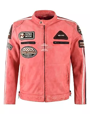 Buy SIZMA Men's Leather Jacket Classic Motorcycle Fashion Real Lambskin Leather 5011 • 119.96£