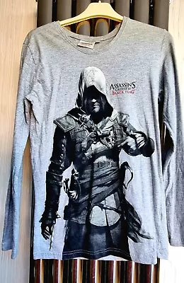 Buy Assassins Creed Young Teen's - Unisex T-Shirt Long Sleeve Size S Grey-Black • 5£
