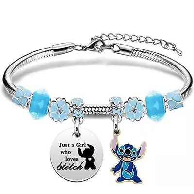 Buy New Girls Stitch Charm Bracelet Womens Lilo And Stitch Cute Jewellery Gifts 2024 • 5.98£
