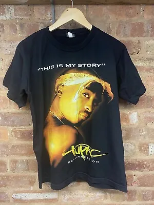 Buy Tupac Shakur 90s Vintage Resurrection Memorial Back T-Shirt M Medium 2pac Tee • 29.95£