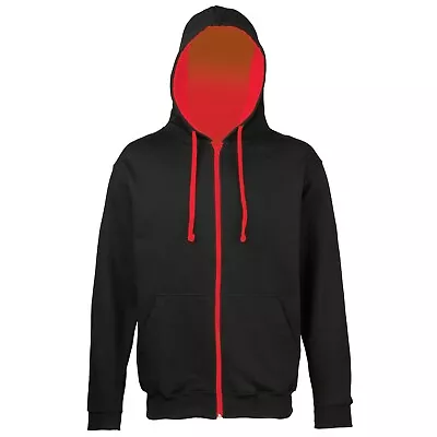 Buy AWDis Unisex Mens Varsity Full Zip Up Hoodie Contrast Full Zip Hooded Sweatshirt • 19.27£