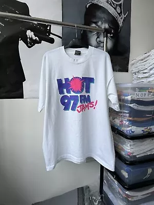 Buy Vintage 90s Hot 97 FM Jams Single Stitch Graphic Print Retro T-shirt Size XL. • 17.99£