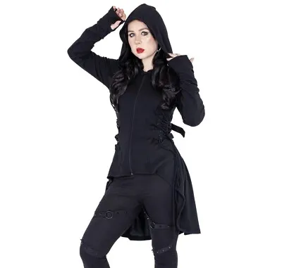 Buy Heartless Claudia Hood Hoodie Hooded Top Long Short Gothic Witch Emo Alt Party L • 47.99£