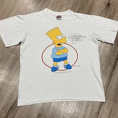 Buy Vintage The Simpsons Nutmeg T-Shirt Bart Simpson Size Large 90s Skate Shirt VGC • 39.99£