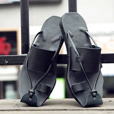 Buy Mens Fashion Trendy Sandals Non-Slip Flats Flip Flops Slippers Roman Beach Shoes • 42.35£