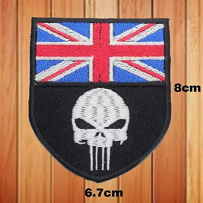 Buy Union Flag Punisher Skull Biker Embroidered Iron/sew On Patches Applique Badge • 2.99£