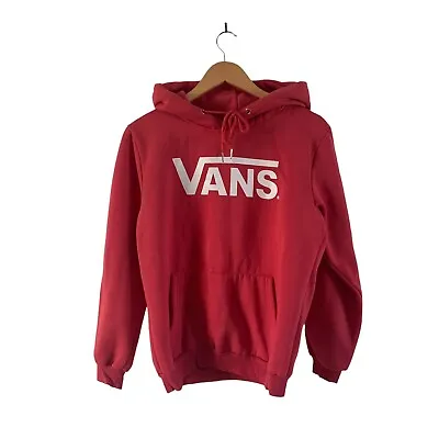 Buy Vans Off The Wall Hoodie Red Pullover Mens Size UK Medium Long Sleeve • 18.99£