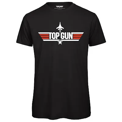 Buy Top Gun Logo Mens T-Shirt - Officially Licensed Black TopGun DTG Printed Top • 13.13£