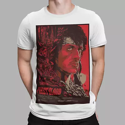 Buy First Blood T-Shirt Retro Movie 80s Film Tee Army Rambo Sly Cult Classic Gift UK • 6.99£