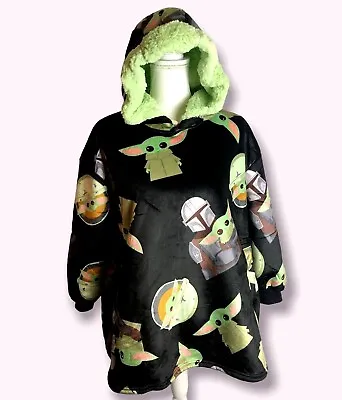 Buy Disney Star Wars Grogu The Mandalorian Baby Yoda Big Hoodie Blanket Kids Sz 4-10 • 24.01£