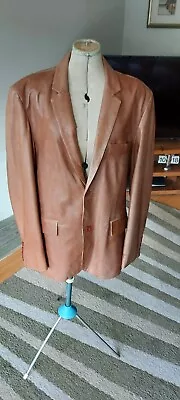 Buy Mens Woodland Light Tan / Brown Real Leather Jacket  Very Soft Leather. Size L.  • 50£