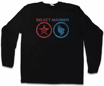 Buy SELECT MANNER LONG SLEEVE T-SHIRT Commander Mass Good Effect Evil Sheppard • 23.99£