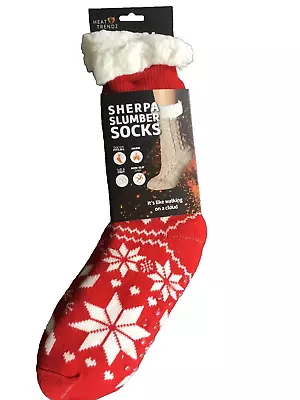 Buy NWT Heat Trendz Sherpa Slumber Socks 1 Sz Fits All Multicolor Snowflake • 14.47£