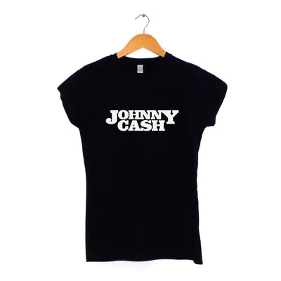 Buy Johnny Cash Ladies T-shirt Ring Of Fire Walk The Line Rock Classic Clothing • 13.99£