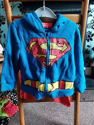 Buy Superman Hoodie Sweatshirt With Cape 3-4 Years • 2£