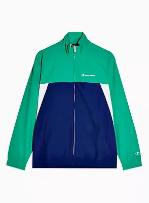 Buy Champion Green & Blue Zip Up Mesh Lined Jacket Size L • 19.99£