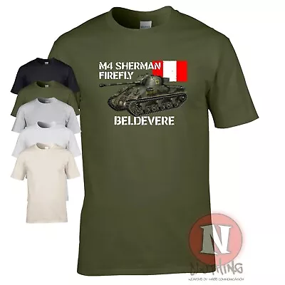 Buy Sherman Firefly Tank T-shirt WW2 British D-day War Allied Vehicle WOT US Army • 14.99£