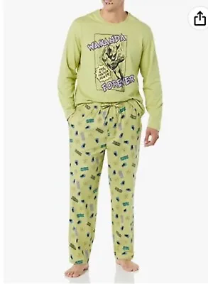 Buy MARVEL Mens Amazon Essential Black Panther Size Medium Flannel Pyjama Set • 6.96£