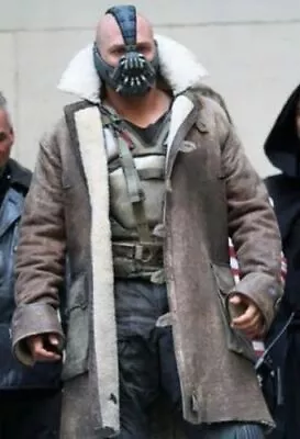 Buy Bane Jacket Genuine Cow Hide Leather Buffing Brown Trench Coat Dark Knight Rises • 89.80£