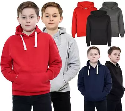 Buy Kids Fleece Hoodie Pullover Top Youth Casual Hoody Girls Boys Unisex Sweatshirt • 7.95£