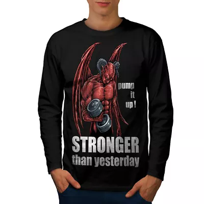 Buy Wellcoda Gym Devil Satan Horror Mens Long Sleeve T-shirt,  Graphic Design • 17.99£