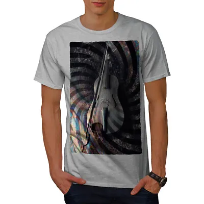 Buy Wellcoda Violin Art Spiral Mens T-shirt, Wooden Graphic Design Printed Tee • 15.99£