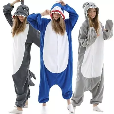 Buy Animal Pajamas Cosplay Adult Costume Cartoon One Piece Shark Wolf Horse SizeS-XL • 17.88£