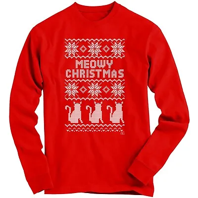 Buy 1Tee Kids Boys Meowy Christmas - Cat Sweatshirt Jumper • 13.99£