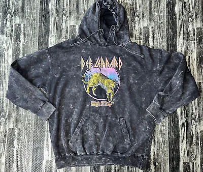Buy Women's 2022 Retro DEF LEPPARD High N Dry Graphic Hoodie Pullover Size Large • 13.25£
