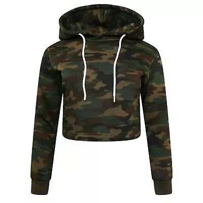 Buy Kids Girls Crop Top Hoodie Plain Pullover Sweatshirts Hooded School Jumpers  • 9.99£