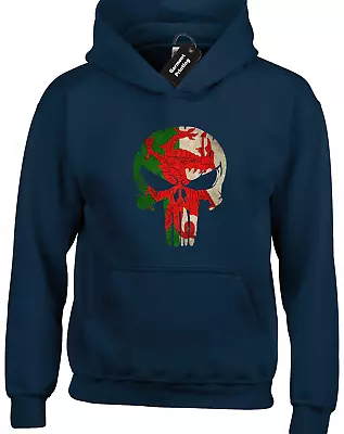 Buy Wales Skull Flag Hoody Hoodie Welsh Rugby Football Fan Gift Present Idea Cool • 16.99£