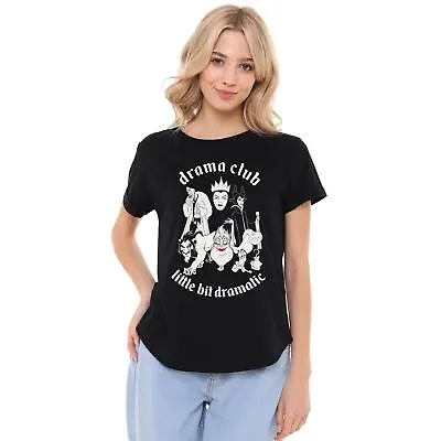 Buy Disney Womens Fashion T-Shirt Villains Little Bit Dramatic Top Tee S-XL Official • 13.99£