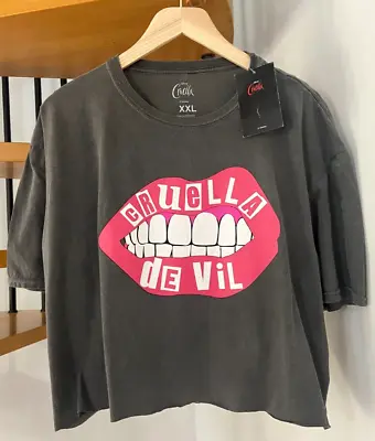 Buy ☆Disney Cruella De Vil Cropped T-Shirt☆Size XXL - Plus Size 24/26☆BNWT!☆ • 10£