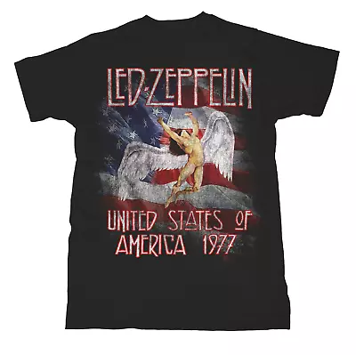 Buy Led Zeppelin Colour US Tour 1977 Jimmy Page Official Tee T-Shirt Mens Unisex • 16.36£