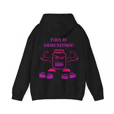 Buy Gym Hoodie - Female - Wikki Designs - Pain Is Ammunition - Gymrats/m/l/xl/xxl • 31.99£