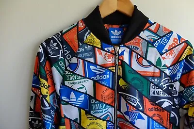 Buy Adidas Originals Multi-coloured Labels Track TT Jacket S 2015 All Over Print VGC • 90£