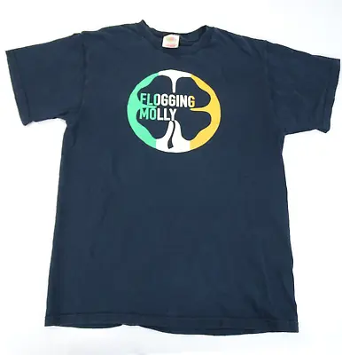 Buy Vintage Flogging Molly T-Shirt Short Sleeve Irish Flag Clover Drinking Size M • 21.98£