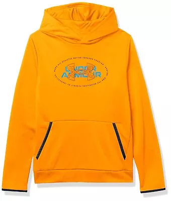 Buy Under Armour Boys' Armour Fleece Mission Hoodie Omega Orange/Blue Note Youth L • 31.50£