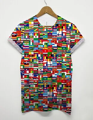 Buy Square Flags All Over T Shirt Flag International Worldwide Sport Indie Hipster • 16.99£