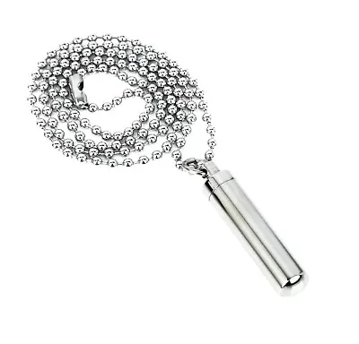 Buy Locket Pendant Vial Stash Necklace Secret Cylinder Hidden Steel Metal Jewellery • 5.99£