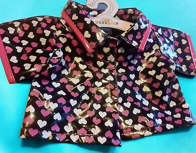 Buy Build A Bear Valentines Black And Pink Heart Design Raincoat Accessory.  • 6.50£
