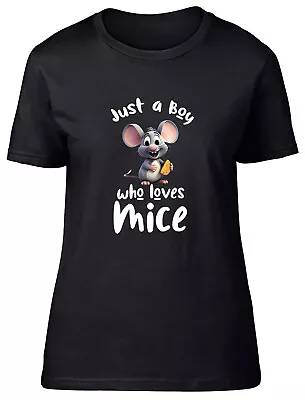 Buy Just A Boy Womens T-Shirt Who Loves Mice Mouse Rodent Rat Ladies Gift Tee • 8.99£