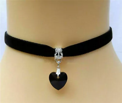 Buy Heart Shape Ladies Black Chocker Trendy Collar Necklace Fashion Jewellery Girls • 2.94£