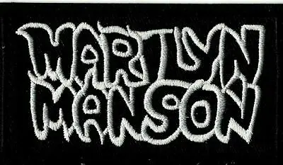 Buy MARILYN MANSON Logo - White On Black - EMBROIDERED IRON/SEW ON PATCH - NEW • 3.99£