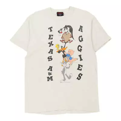 Buy Looney Tunes Garment Graphics Graphic T-Shirt - Large White Cotton • 36.70£
